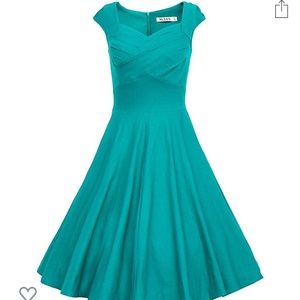 Vintage Retro Capshoulder Party Swing Dress